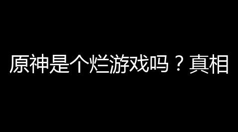 原神是个烂游戏吗？真相竟然没你想的那么简易！_原神抽卡外挂